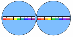 When an organism splits, the two daughter cells each recieve half of the internal resources.