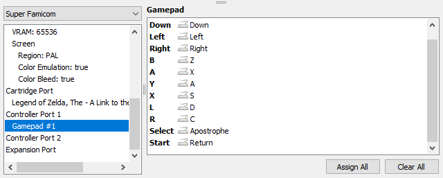 higan gamepad assignment