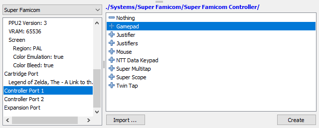 higan gamepad connection panel