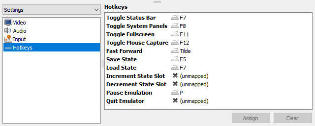 higan hotkey settings