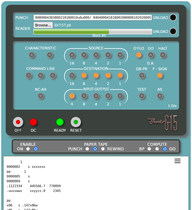 G-15 Control Panel